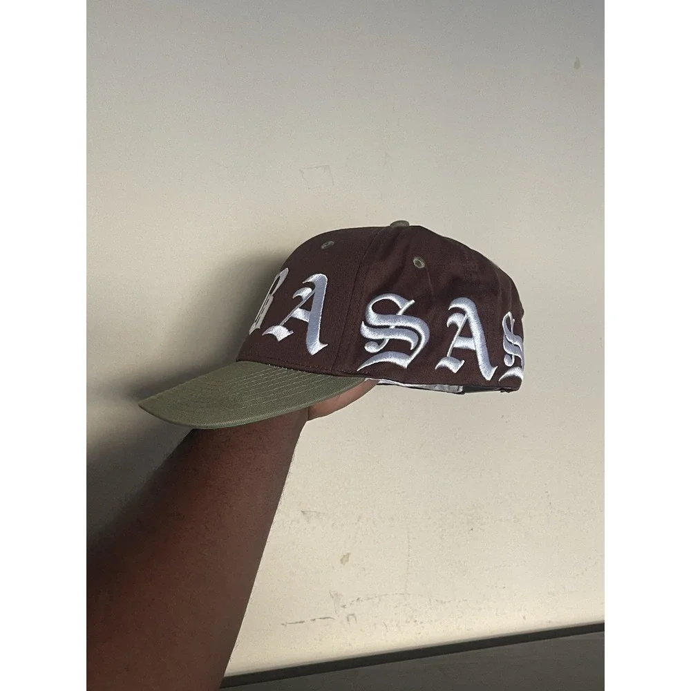 Valabasas Unisex Old English Script Wrap-Around Snapback Hat Brown One Size